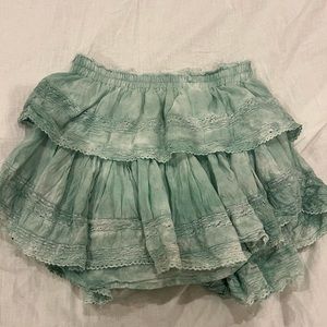 Loveshackfancy mini ruffle skirt mint green